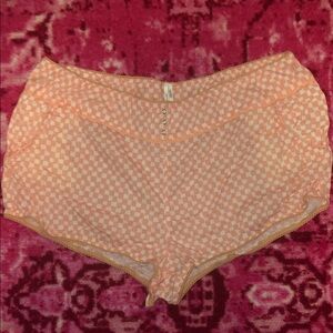 Anthropologie Women's Peach Checkered Bloomer Shorts